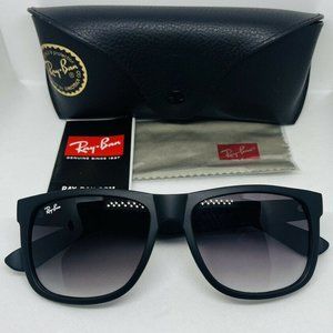 NEW Rayban Justin sunglasses RB4165 601/8G 55 Matte Black Gry Gradient AUTHENTIC